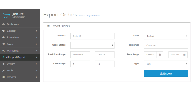 Opencart - Customer & Order Import Export