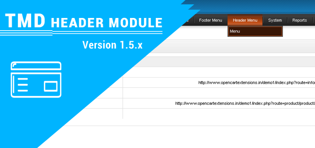 Custom opencart header menu free 1.5.x