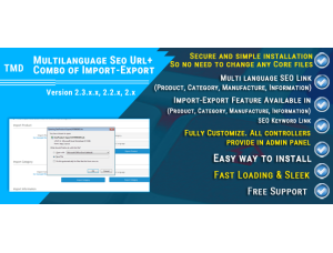 Multilanguage Seo Url + Combo of Import-Export