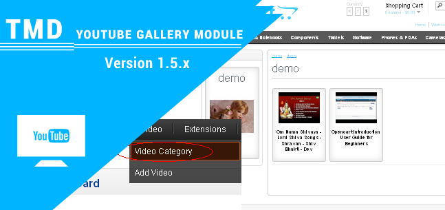 OpenCart Youtube Gallery Module 1.5.x