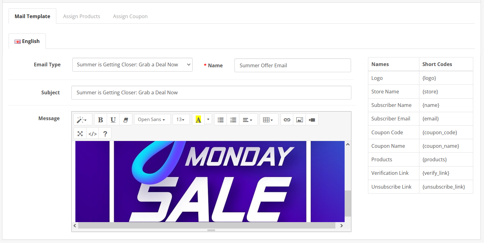 creating email template for newsletter using tmd newsletter module opencart