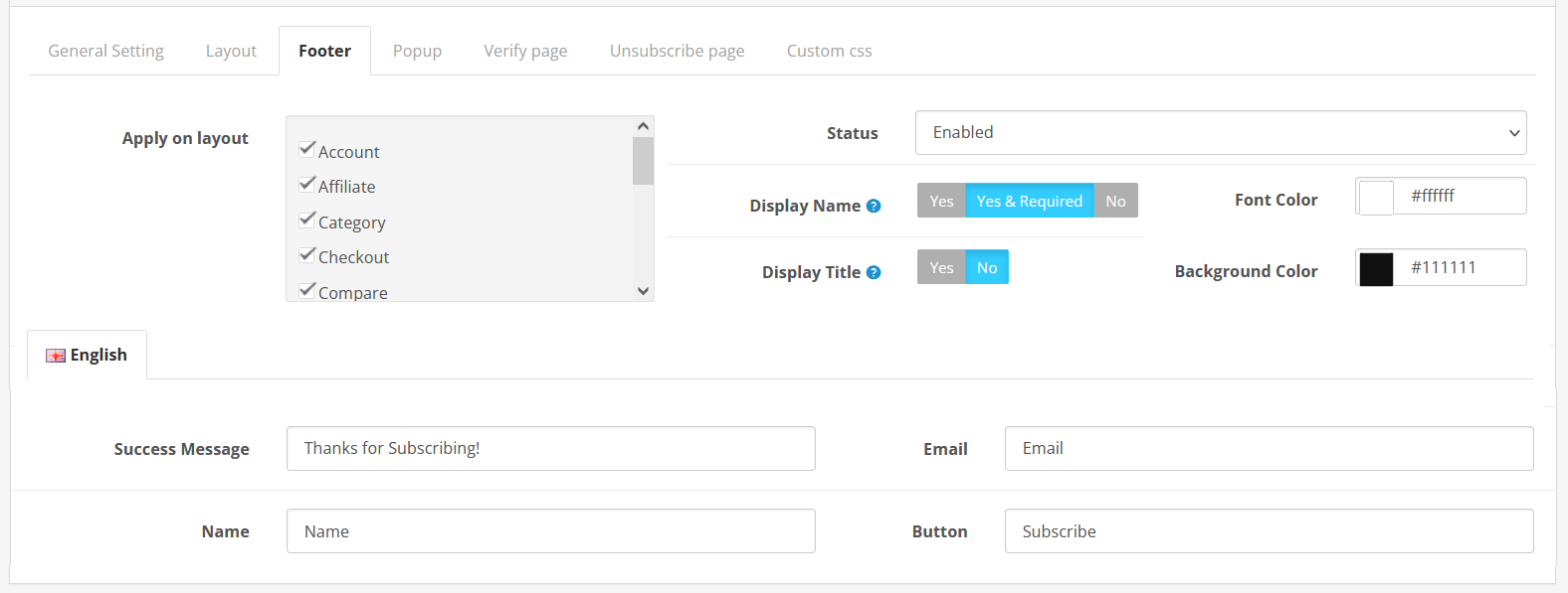 designing the-newsletter email form in popup using newsletter module in opencart1