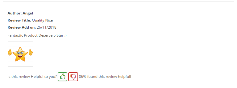 opencart prdocut review like dislike button