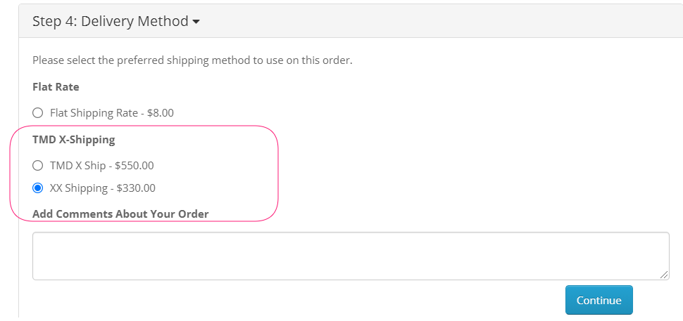 showing multiple shipping cost on checkout page using OpenCart unlimited shipping module